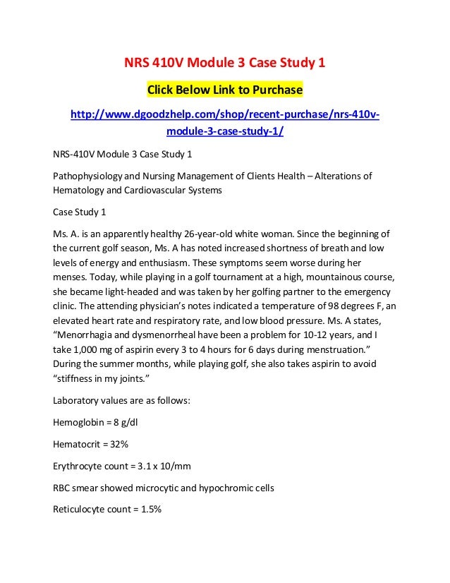 nrs 410v case study 1 nrs 410v case study 1